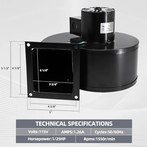 Criditpid 1TDR3 4C447 Centrifugal Blower Fan Motor Replacement for Englander 25-PDV, 55-SHP22, 55-TRP22 Pellet Stove Blower.