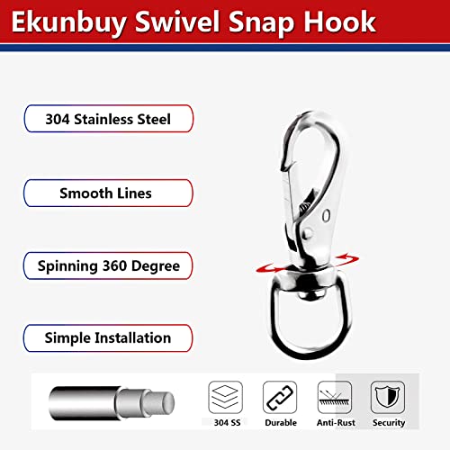 Swivel Eye Snap Hooks, 304 Stainless Steel Heavy Duty 2.7 Inch 3.5 Inch Spring Hooks for Keychains, Bird Feeders, Pet Chains, Dog leashes - style: 2.7"(0#)-8pcs