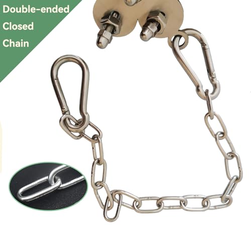 JSLZF Stainless Steel Parrot Toy, Hanging African Grey Chew Toy for Bird, Non-Removable Cap Nuts Foraging Bird Toy for Conure, Cockatiel, Parakeet, Cockatoo, African Grey
