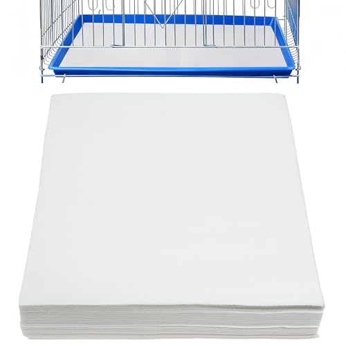 100 Sheets Bird Cage Liner Papers, Disposable Bird Cage Paper Liners, Cuttable Pet Animal Cages Cushion, Precut Absorbent Bird Paper for Bird Parrot Small Animal, 7.9 x 7.9'' - size: 7.87''x 7.87''
