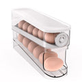 Auto Rolling Egg Holder for Fridge, Egg Dispenser/Organizer/Storage/Container with Lid & Date Timer for Refrigerator, Sturdy and Durable Space-Saving Egg Tray for 12 Large Eggs - size: With Timer