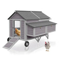 Aivituvin 68" Chicken Coop with Large Wheels - Upgraded Mobile Wooden Hen House for 8-10 Chickens, Includes 4 Nesting Boxes, 4 Perches, and 2 Removable Trays for Easy Cleaning - size: 68.1"L x 53.9"W x 49.0"H