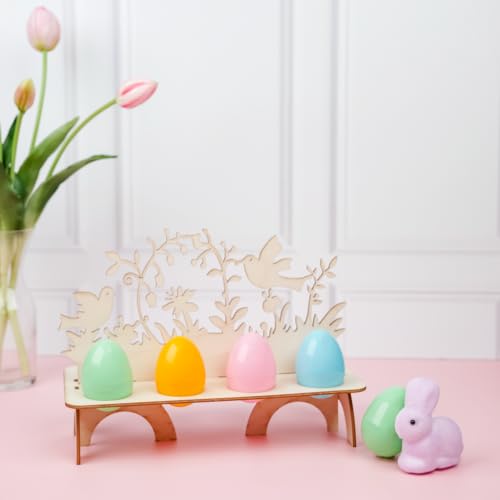 Wooden Egg Holder Kit for Countertop, Garden Scene, 10-Inch, 1/8 Inch Thick, Easter Crafts, by Woodpeckers
