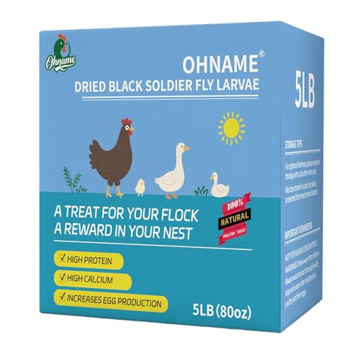 5LB Dried Black Soldier Fly Larvae for Chickens | Factory Direct-No Middle Man, 4% Calcium for Strong Eggshells, 43% Protein Natural Treats for Vibrant Feathers - size: 5 Pound (Pack of 1)