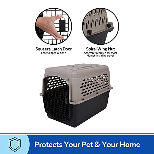 Petmate Vari Dog Kennel - Portable Dog Carriers & Crates for Large Dogs, Airline-Friendly, Durable Plastic, Pet Carrier For Home and Travel, 40 Inches, Taupe and Black - size: 40"L x 27"W x 30"H