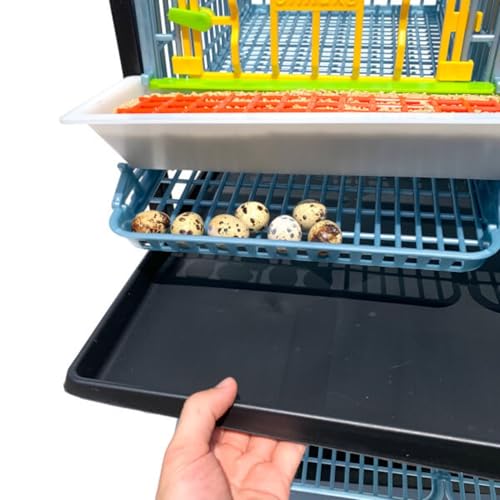 Cimuka Jumbo Quail Breeding Cage Indoor – 2 Layer Stackable Quail Pens & Coops | 38.6" x 24" x 35.8" Easy Clean, Rust-Free, Plastic Breeder System with Removable Divider & Egg Collection Trays - style: Jumbo