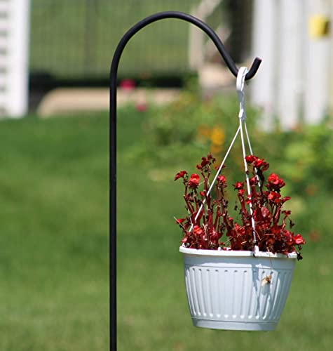 Ashman Black Shepherd Hook 92 Inch (Pack of 3), 1/2-Inch Thick, Solid Metal Single Piece Hook, Super Strong, Rust Resistant, Hanging Plant Baskets, Heavy Bird Feeders & More. - size: 3 Pack