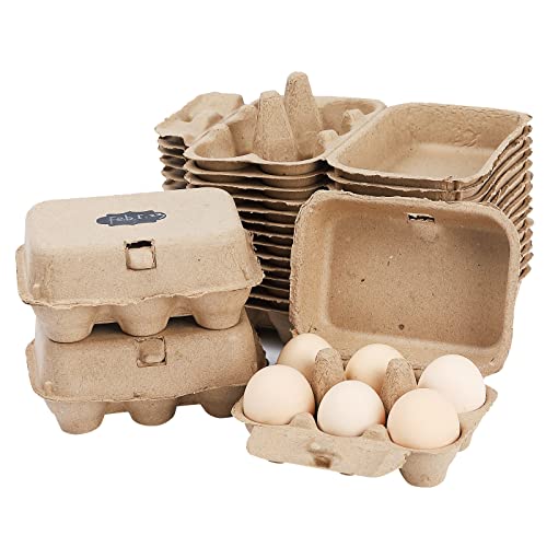 Paper Egg Cartons for Chicken Eggs, 36 Pieces Pulp Fiber Half Dozen Egg Cartons Bulk 6 Count Egg Storage Containers Holder for Family Farm Market Fridge Storing Chicken Eggs - size: 2x3 Style - 36Pack