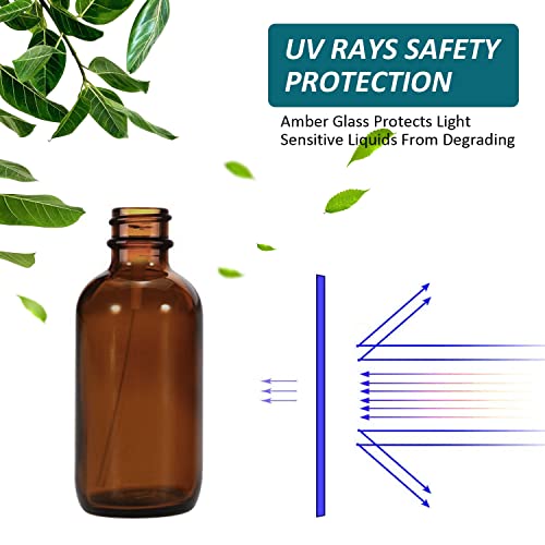 4 oz Amber Glass Spray Bottles for Essential Oils, Small Empty Fine Mist Spray Bottle,2 Pack with Funnel Dropper - style: 2 - Pack