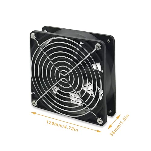120mm x 38mm 12V Brushless Axial Cooling Fan Computer Fan | AC 100V-240V Speed Control,Ball Bearing,for Chassis Case Receiver Amplifier DVR PlayStation Xbox Cabinet Server Greenhouse - style: 4.72inx1.5in