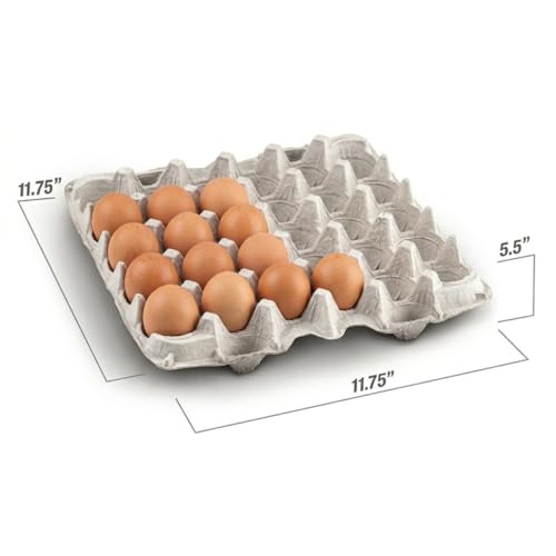 Egg Flat Cartons 30 Count, Pulp Fiber Egg Flats Bulk, Stackable Egg Trays for Farm Storage, Shipping & Packaging, Biodegradable & Recyclable Egg Carton Trays (Pack of 15)