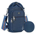Water Bottle Carrier bag with Strap Phone Pocket for Walking, Hiking, Cycling - color: 3-Blue, size: 40oz-64oz