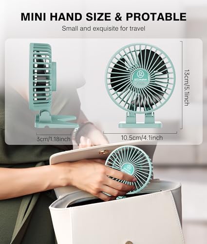 JZCreater USB Desk Fan, Mini Fan Portable, 3 Speeds Desktop Table Cooling Fan, Plug in Power Fan, Rotation Strong Wind, Quiet Personal Small Fan for Home Desktop Office Travel Bedroom, Apple Green - color: Apple Green