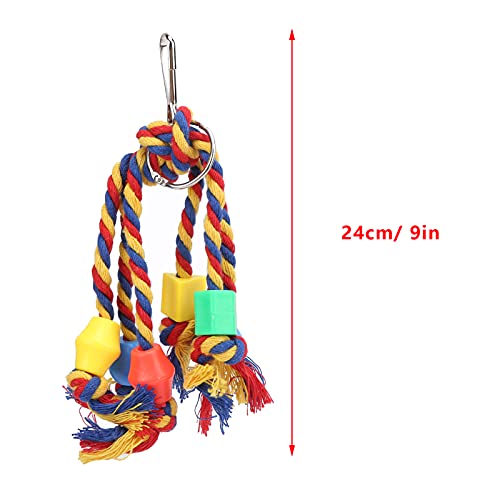 Zerodis 3Pcs Bird Chewing Toys Parakeet Chewing Colorful Cotton Rope Toys Parrots Toys Beads Bite String for Small Medium Parrots