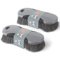 MR.SIGA Multi Purpose Heavy Duty Scrub Brush - Pack of 2 | Strong bristles with effective scrubbing power, ideal for kitchen, bathroom, shower and everyday household cleaning. - color: Gray & Black