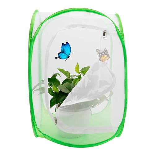 EATAKWARD Mesh Plant Enclosure, 15.7'' X 15.7'' X 2'' Pop-Up Foldable Mesh Cage for Breeding, Grow Tent Plant Cover for Fruit, Vegetables, Pests, Bird and Pest Protection Guard for Flowers and Herbs - size: 15.7'' X 15.7'' X 2''