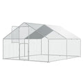 UDPATIO Large Metal Chicken Coop Walk in– Heavy Duty Outdoor Poultry Run with Protective Cover for 15-25 Chickens, Ducks, or Rabbits | Predator-Proof & Weather-Resistant | Double Feed Door UV-Resistant Cover Heavy Duty Outdoor Cage for Bird Duck Rabbit He