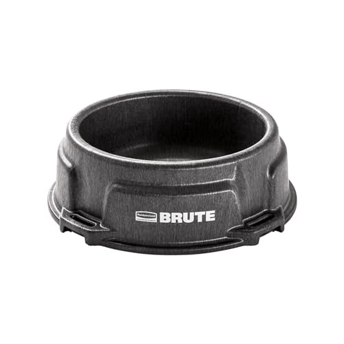 Rubbermaid Commercial Products Brute 1.25-Gallon Tip-Resistant Animal Pan Feeder with Tie-Down Slots, RigidCell Construction, Made in USA for Livestock & Small Animals - size: 1.25 Gal, style: Pan Feeder