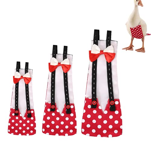 Chicken Duck Goose Diaper Washable Pet Bow Tie Diapers for Hens Roosters Poultry 1 Pack (L, Red) - color: Red, size: L