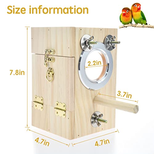Bird Nest Box Parakeet Breeding Nest Box Bird Nest House Wooden Acrylic Transparent Breeding Box for Finch Lovebirds Cockatiel Budgie Conure Parrot - size: X-Small