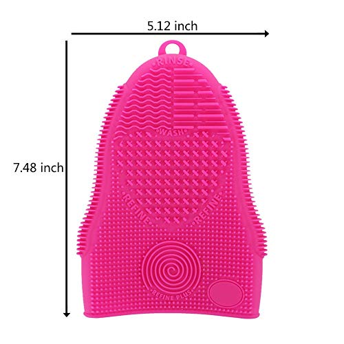 Makeup Brush Cleaner Glove Mat Mitt Silicone Cosmetic Cleaning Scrubber Tool Face Brushes and Eye Brush Washing Pad Light Purple - color: Light Purple