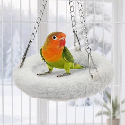 Wontee Bird Nest Bed Parrot Hanging Hammock Swing for Budgies Parakeets Lovebirds Caique Senegal Cockatiels Conures (M) - size: M