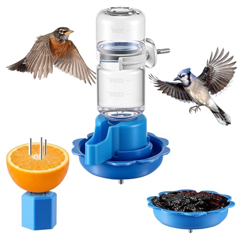3 in 1 Nutrition Set, Compatible with Bird Buddy Feeders, Outdoor Bird House Accessories with Water Fountain, Fruit Spike & Jelly Tray Feeder, Easy to Attach