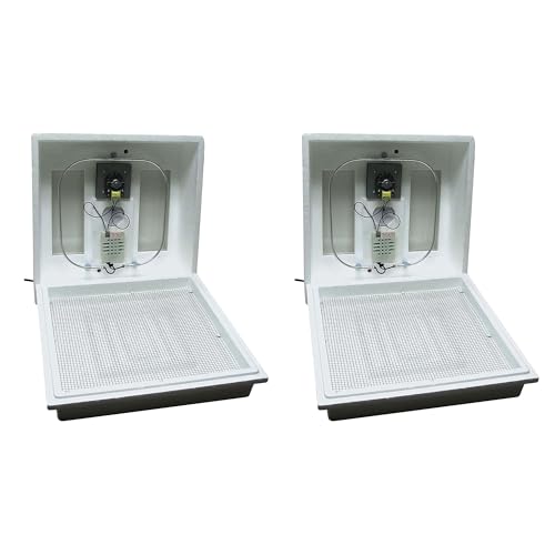 Farm Innovators 120 Volt 40 Watt Circulated Air Incubator for Up to 4 Eggs with Easy to Read Digital Display and Large Picture Window, White (2 Pack) - color: Digital Circulated Air, size: 2 Pack