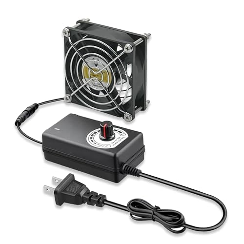 80mm x 25mm DC 12V Cooling Fan,AC 100V-240V Speed Control | Dual Ball Bearings,Brushless Fan for Cabinet Computer Case Chassis Server Workstation Amplifier Xbox Pet Box Cooling - style: 3.15inx1in