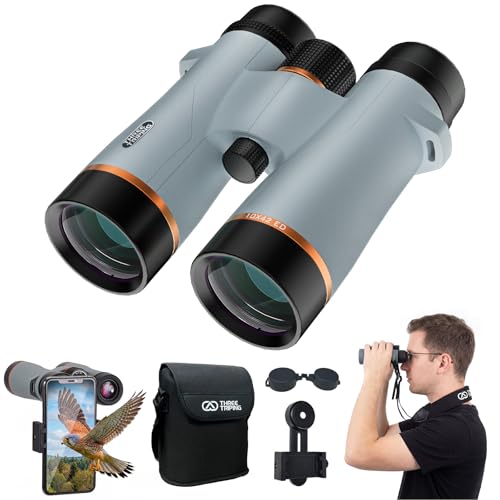 10X42 Binoculars for Adults with ED Glass, BAK4 Prism, Waterproof, Fogproof, Low Light Vision & Phone Adapter for Hunting, Bird Watching, Travel, Hiking