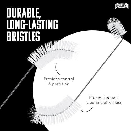 Brushtech 2-in-1 Hummingbird Feeder Brush - Dual-Head, Ergonomic (White) | Dual-Head Cleaning, Large Head for Nectar Bottles & Small Head for Socket Cleaning, Galvanized Steel & Plastic Construction - style: Dual Head