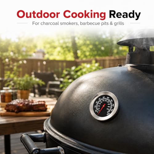 2 Pack 3 Inch Dial BBQ Grill Thermometer, M10 Thread Stainless Steel Temp Gauge -100°F to 1000°F(50°C-500°C), Lid Mount Temperature Indicator for Charcoal Smoker, Barbecue Pit & Outdoor Cooking Grills