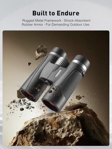 Dawn Series 10x42 Binoculars for Adults - Wide Field of View with Phone Adapter for Bird Watching, Hunting & Stargazing