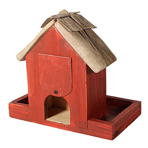 Bird Feeder House for Outside Hanging, Wooden Birdhouse Bluebird House Feeder Handcrafted Hut - color: 1-Orange