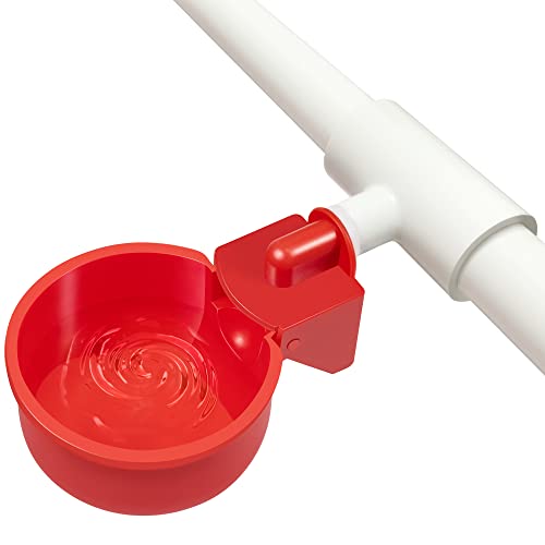 Chicken Waterer 12 Pack,Automatic Chicken Water Cup and 1/2" PVC Tee Fittings,Large Auto-Fill Chicken Waterer Cups,DIY Chicken Water Feeder, Coop Water Dispenser,Poultry Waterer Feeder Kit