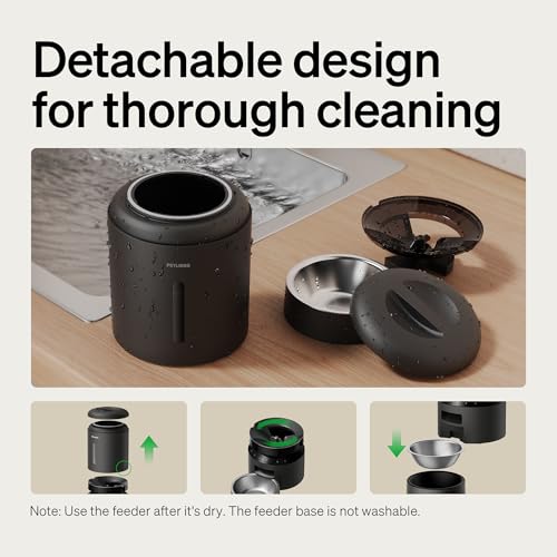 PETLIBRO Automatic Cat Feeder, 5G WiFi Automatic Dog Food Dispenser with Freshness Preservation, 5L Timed Pet Feeder with Low Food Sensor, Up to 10 Meals Per Day, Granary Black - color: Black, size: 5L-with WiFi