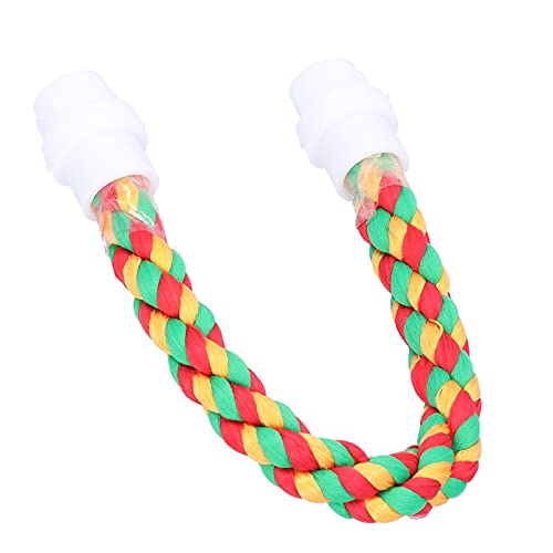01 Bird Chew Toy, Multicolor Cotton U Shape Bird Rope Perch for Parrots