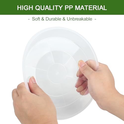 Plant Saucers 3 4 5 6 7 8 9 10 11 12 14 Inch, 5 Pack Clear Plastic Plant Trays for Pots, Durable Plant Water Catcher Tray for Indoors Outdoors (11", Clear) - size: 11 INCH