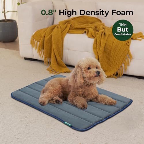 BALANCE Dog Crate Pad, Dog Foam Crate Mat Kennel Pad, Washable Water-Resistant Pet Bed Flat Dogs Cage Mat for Medium Dogs - color: Dusty Blue, size: 30.0"L x 19.0"W x 0.8"Th