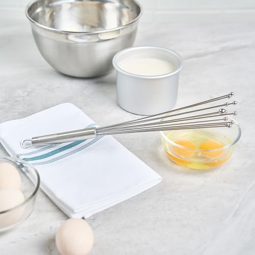 Restaurantware 12.5 in Stainless Steel Ball Whisk - German Standard Egg Beater with Ergonomic Handle, Dishwasher Safe - Manual Mixer Cooking Whisk for Baking, Stirring, Sauces, Beating - color: Ball Whisk, size: 12 1/2"