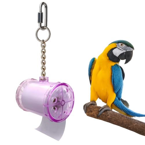 Sweet Feet and Beak Shred Master, Small, 2.5" Plastic Bird Shredding Toy | Pull & Shred Paper Roll, Durable Bird-Proof Design, Treat Fillable, Quick Link Hanger, Bird Training Toys for Parrots, Macaws - size: Small