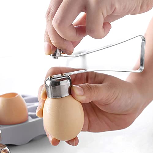Egg Cracker Topper, Kitchen Egg Shell Cutter, Silver | Perfect Soft Boiled Egg Cutter for Raw/Soft Hard Boiled Egg
