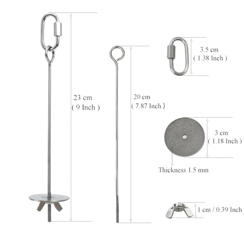 2pcs Hanging Bird Treat Skewer Parrot Fruit Feeder with Washer, 9 Inch Stainless Steel Bird Food Holder Parrot Fruit Food Skewer Parakeet Treat Holder Feeder for Parakeet Conure, LXLVOUEG - size: Nut-9inches-2P
