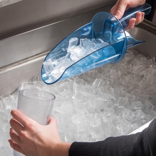 San Jamar Ergonomic Ice Scoop with Shield and Tapered Chute - Easy to Clean, 20-24 Ounce,Blue - size: 20 oz to 24 oz