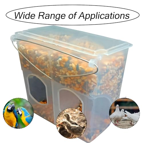 Automatic Pigeon Bird Feeder Water, Plastic Feeder Water Dispenser Drinkers for Cage, No Mess Hanging Parrot Food Feeding, Cage Accessories for Parakeet Quail Bird Chicken (2 Hole - Iron Wire) - size: 2 Hole - Iron Wire