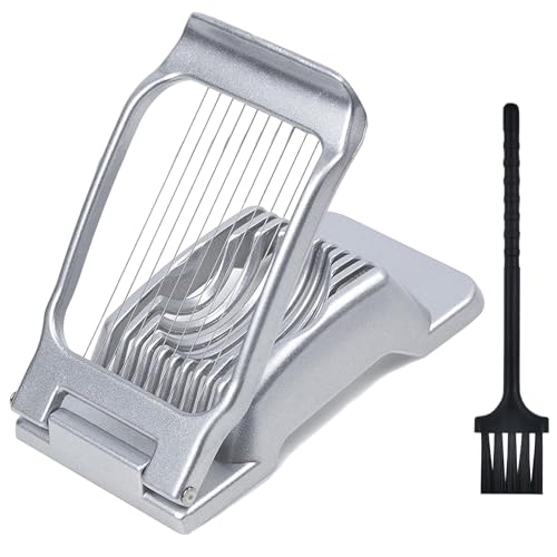 Egg Slicer, Aluminum Cutter with Stainless Steel Wires | Even slicer for hard boiled eggs, strawberries, mushrooms and other soft foods for salads, sandwiches and meal prep