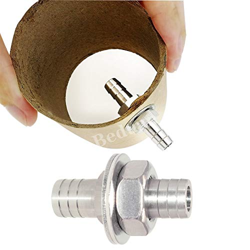 Beduan 3/4" Hose Barb Thru-Bulk Bulkhead Straight Hex Union Stainless Steel Fitting - size: 3/4" Hose Barb, style: Pack of 1
