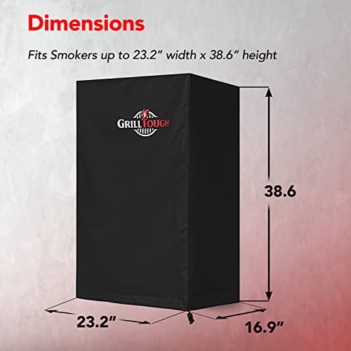 Heavy Duty Smoker Cover, Adjustable Straps, 40 Inch Black | Waterproof, Weather Resistant, UV & Fade Resistant, Heavy Duty Protection, Adjustable Straps, Outdoor Grill Cover, Secure Fit - color: Black, size: 23''L x 17''W x 39''H