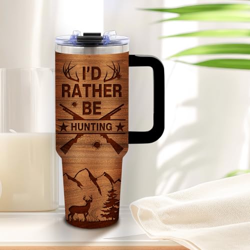 DUUV Hunting Tumbler 40oz, Insulated Hunting Gifts for Man Hunter | Deer Gift for Man Dad, Deer Cup, Hunting Deer Tumbler Leakproof, Fathers Day Ideal Gift, I'd Rather Be Hunting, 1 Pack - color: Hunting