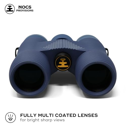 Nocs Provisions Field Issue Compact 10x32 Waterproof Binoculars Shockproof | Fogproof, 10X Magnification, Bak4 Prism, Multi-Coated Lenses for Adults & Kids, Bird Watching, Hunting & Wildlife Viewing - color: Marianas (Blue), size: 10x32